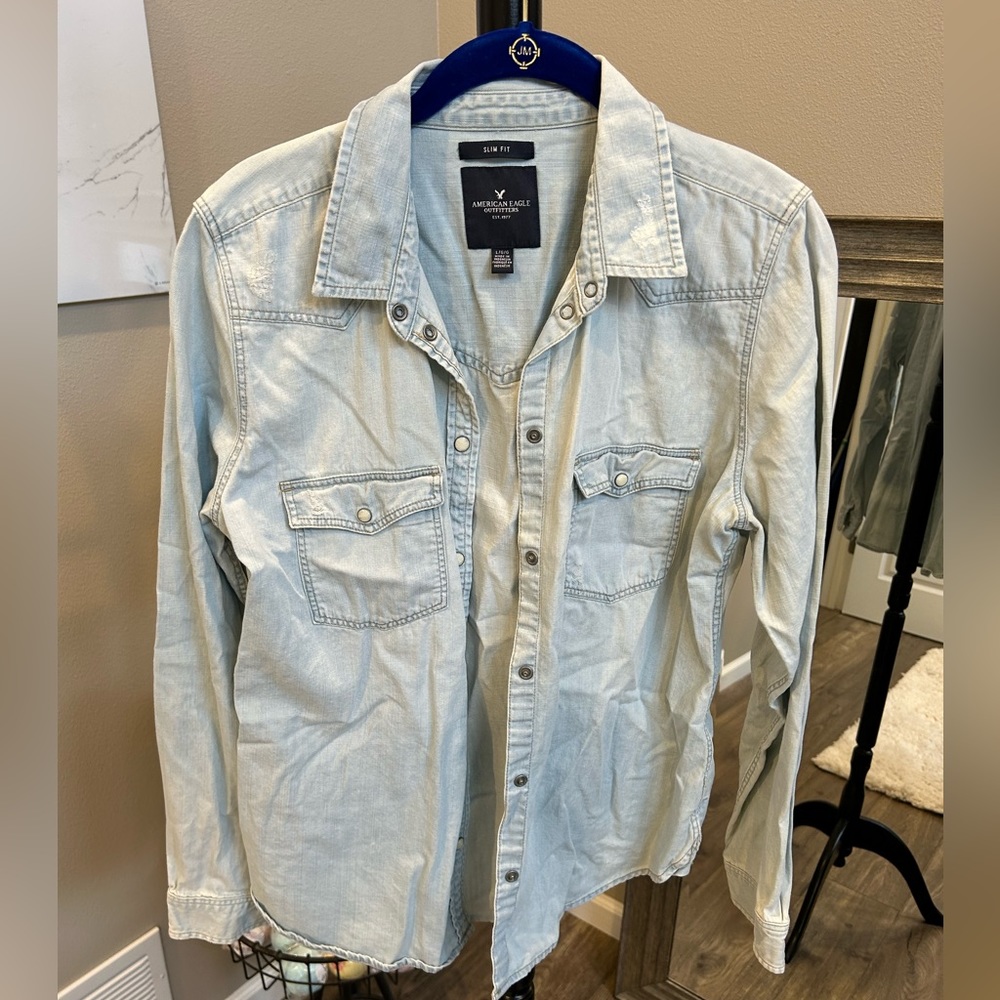 Jean button down shirt